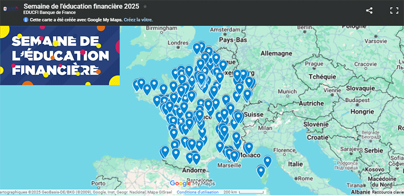 Semaine de l'éducation financière, carte des manifestations